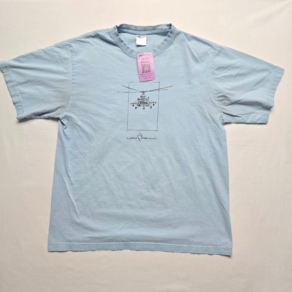 Lom Praha Mil Mi-17 Shirt Czech Republic Military Helicopter Large Blue Tee